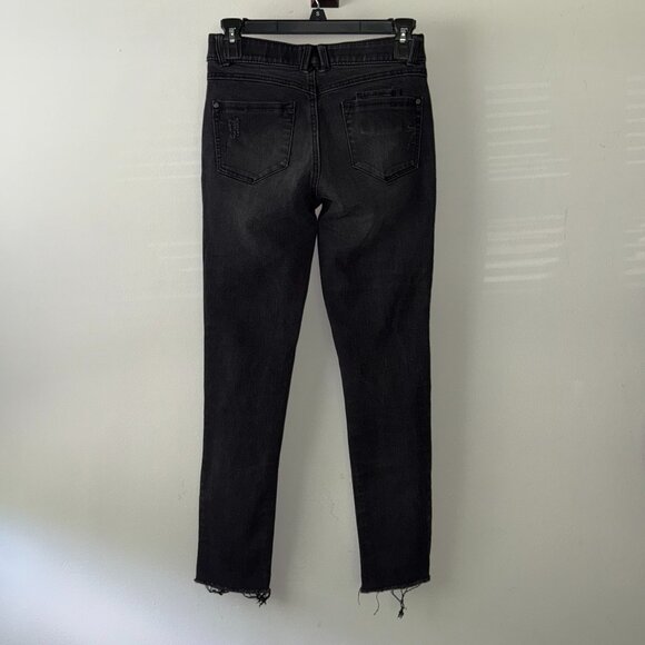 Jolt Black Grey Skinny Distressed Ripped Denim Jeans Women's Pants Size 1 / 25W - Picture 2 of 7